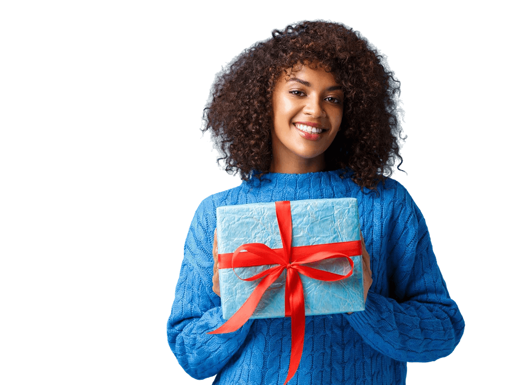 Happy gift recipient